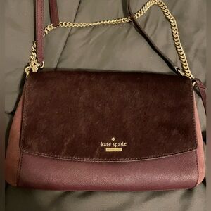 Kate Spade Burgundy and Gold Crossbody Bag